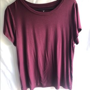 maroon shirt